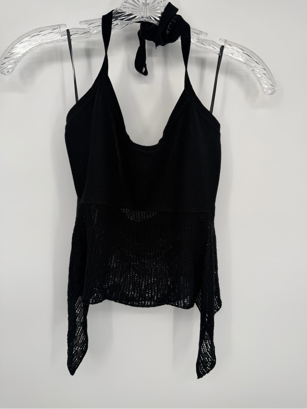 Third Charm Black Halter Knit Women's Tank Top
